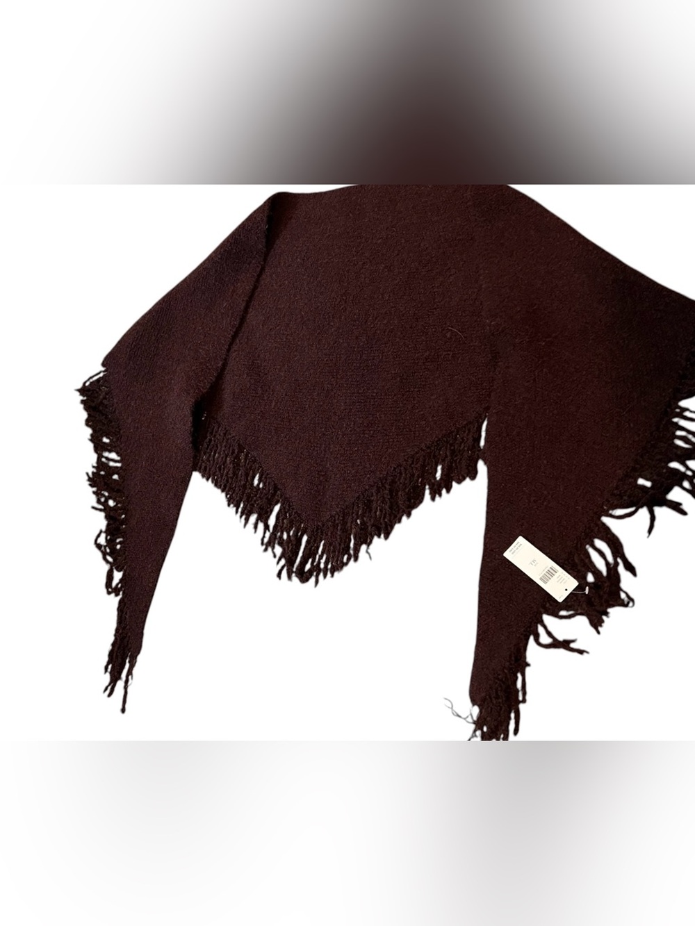 Anthropologie Fringed Scarf/Shawl- Dark Burgundy